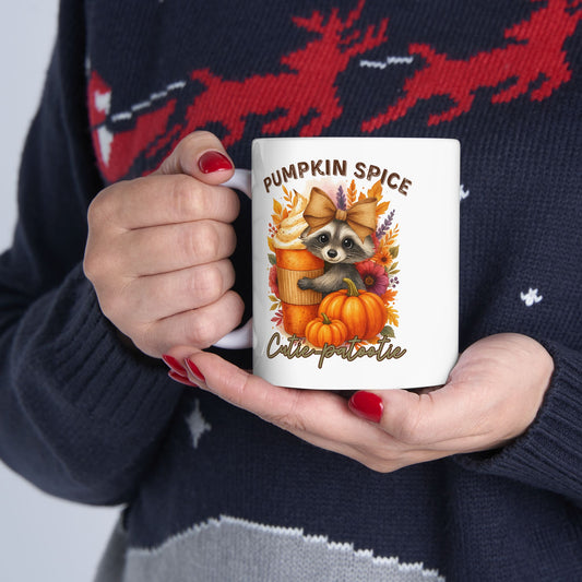 Cozy Fall Ceramic Mug with Pumpkin Spice Design