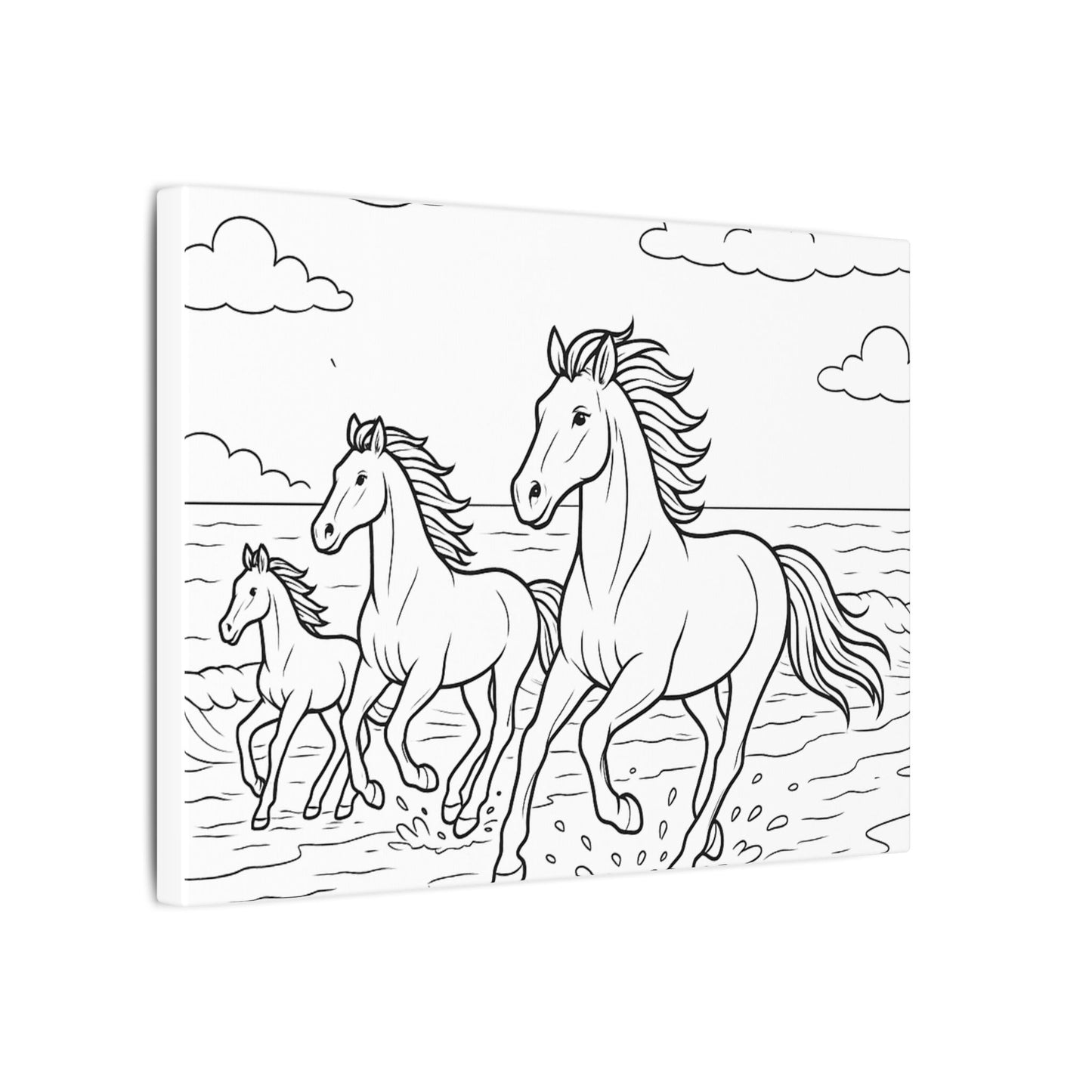 Coloring Canvas Art for Relaxation, Horse Theme