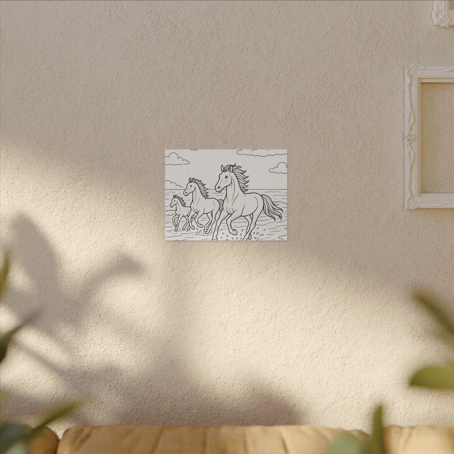 Coloring Canvas Art for Relaxation, Horse Theme