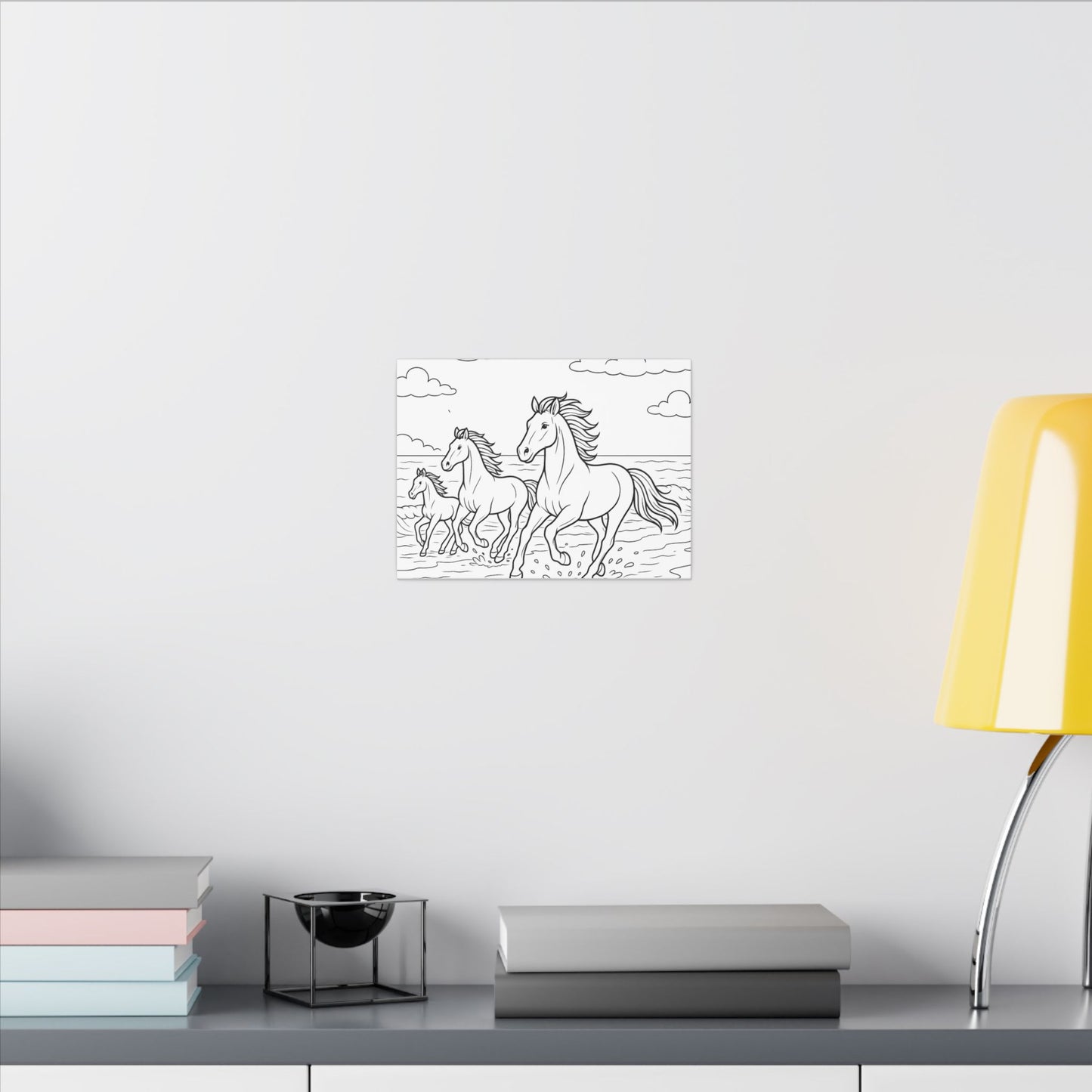 Coloring Canvas Art for Relaxation, Horse Theme